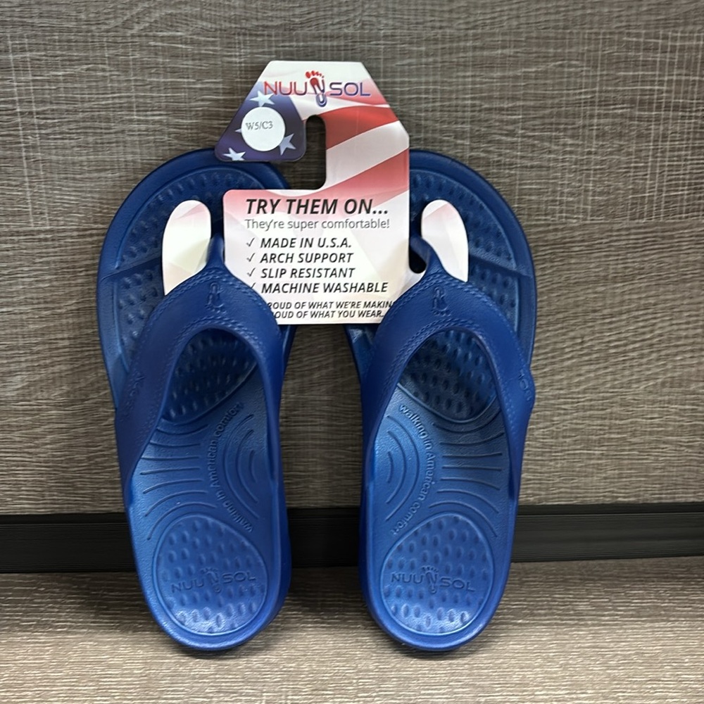 Women's NUUSOL Cascade Flip Flops (Blue) - Size 5 (New)